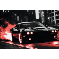 Картина по номерам с подрамником и гирляндой &laquo;Машина&raquo;, 20 х 30 см