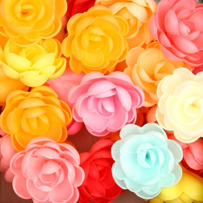 Вафельные розы большие, сложные, микс, 28 шт.