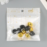 Набор декора для творчества "Колокольчики золотые и чёрные" d=1,8 см набор 10 шт Набор декора для творчества "Колокольчики золотые и чёрные" d=1,8 см набор 10 шт