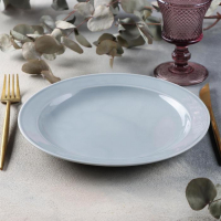 Тарелка мелкая &laquo;Акварель&raquo;, d=24 см, цвет светло-серый