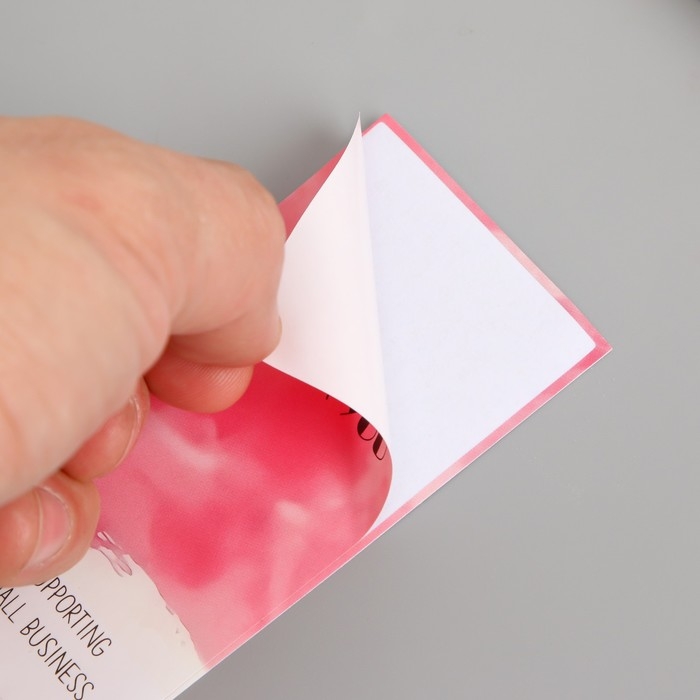 Наклейка бумага благодарность Наклейка бумага благодарность "Спасибо" розовая набор 50 шт 10х5 см