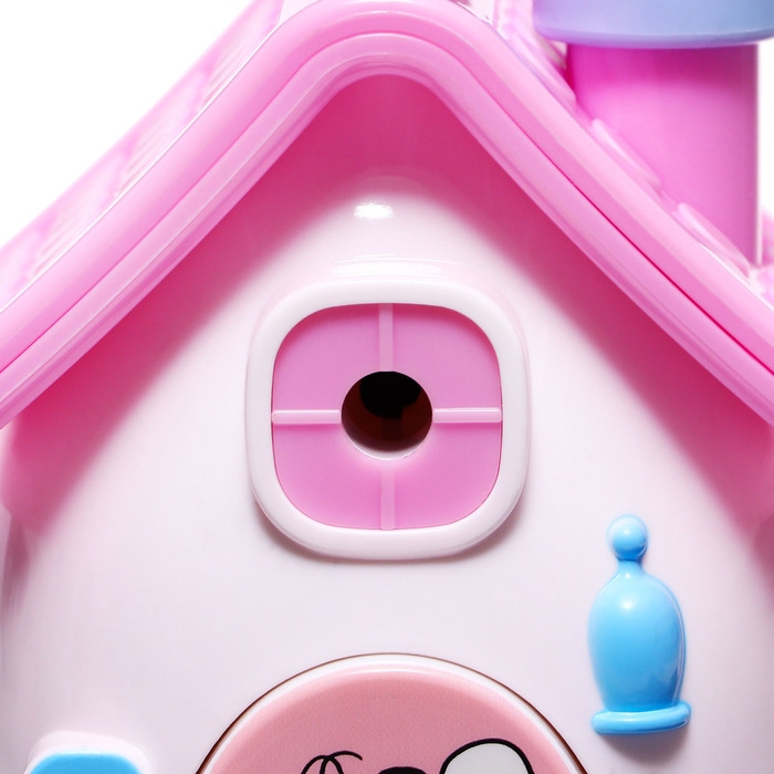 Точилка механическая с контейнером, 5 видов заточки, Домик розовый Точилка механическая с контейнером, 5 видов заточки, Домик розовый