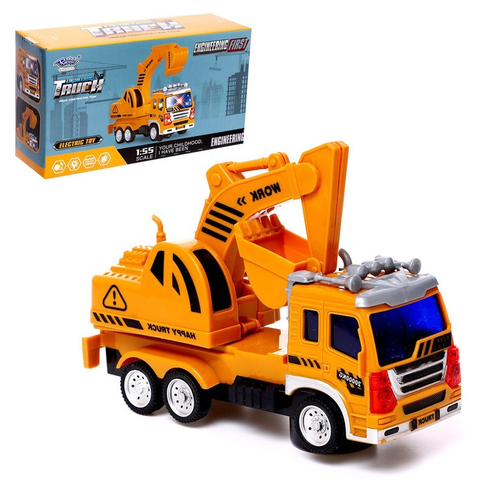 Машина &laquo;Стройка&raquo;, масштаб 1:55, работает от батареек, свет и звук, МИКС