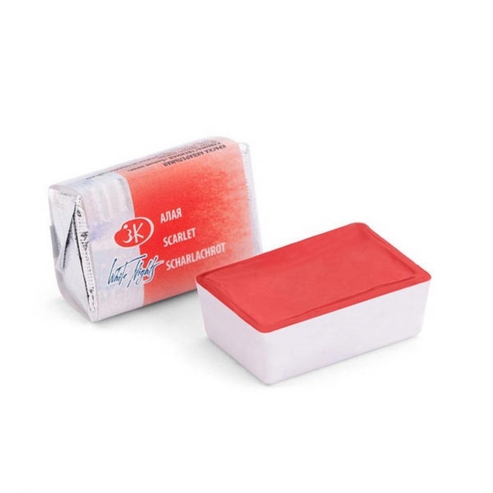 Акварель художественная в кювете 2.5 мл, ЗХК "Белые ночи", алая, 1911318