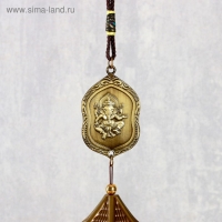 Музыка ветра металл "Ганеша на медальоне" 3 колокольчика 43 см Музыка ветра металл "Ганеша на медальоне" 3 колокольчика 43 см