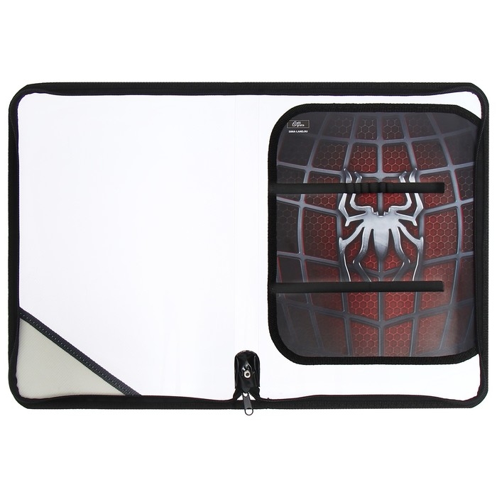 Папка для труда А4, молния вокруг, откидная планка, пластиковая, ПТР-1, с наполнением 10 предметов, для мальчика, Calligrata Папка для труда А4, молния вокруг, откидная планка, пластиковая, ПТР-1, с наполнением 10 предметов, для мальчика, Calligrata "Паук"