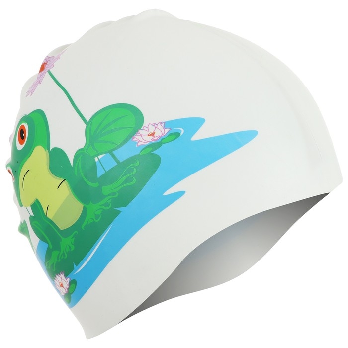 Шапочка для плавания детская ONLITOP &laquo;Лягушонок на кувшинке&raquo;, силиконовая, обхват 46-52 см