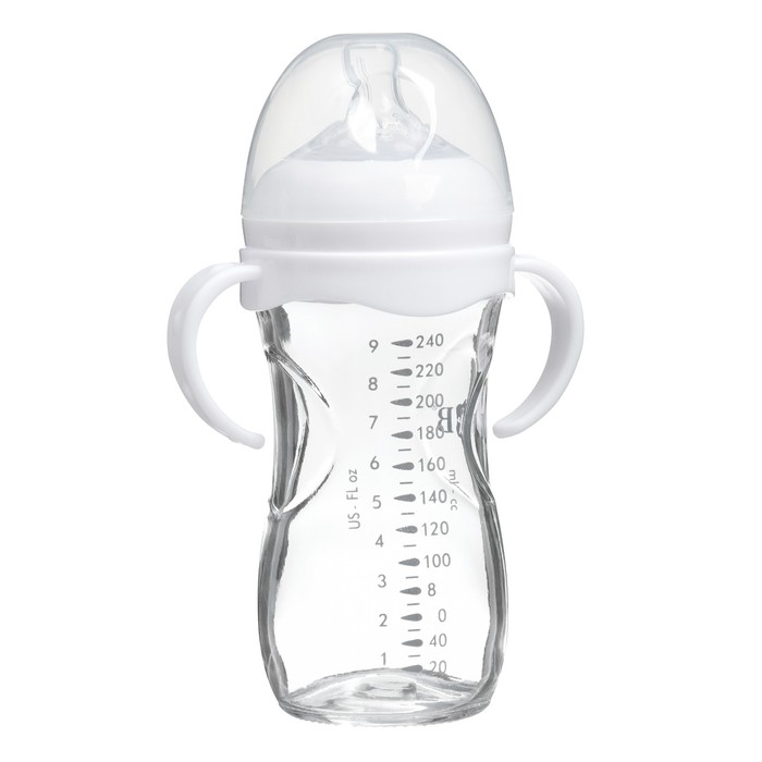 Бутылочка для кормления &Oslash;50 ШГ 240 мл., стекло, цвет белый