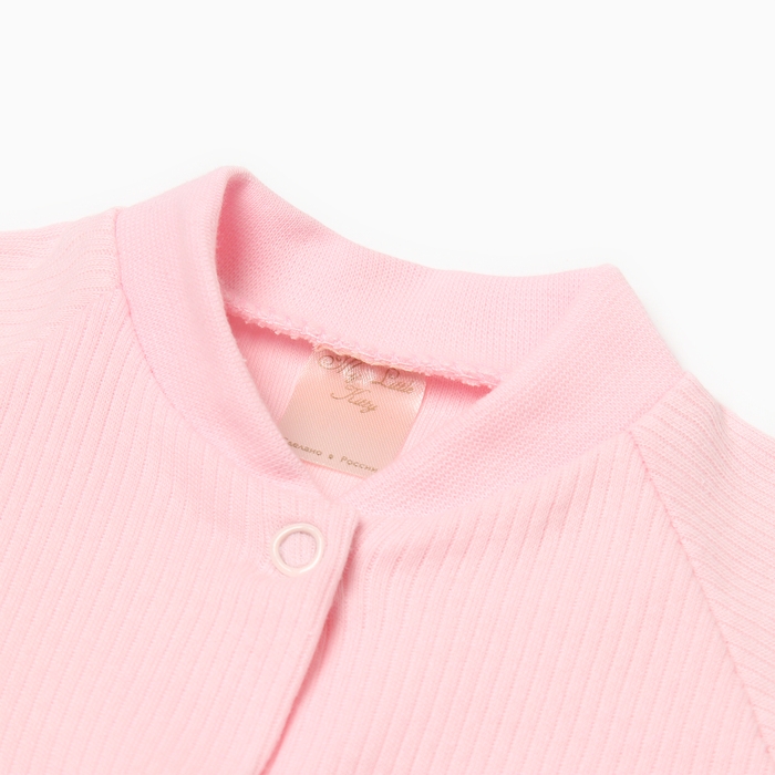 Комбинезон детский с закрытыми ножками, цвет розовый, рост 62