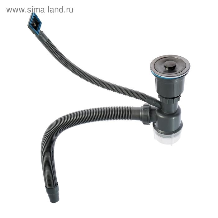 Мойка FABIA PROFI, 60х50 см, графит, врезная, S = 3,0 и 0,8 мм, сифон с переливом + корзина