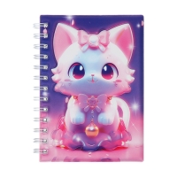 Записная книжка подарочная на гребне 80л,линия, цветной блок,обложка ПВХ 3D Кошка(17,6х13,5см) 105 Записная книжка подарочная на гребне 80л,линия, цветной блок,обложка ПВХ 3D Кошка(17,6х13,5см) 105