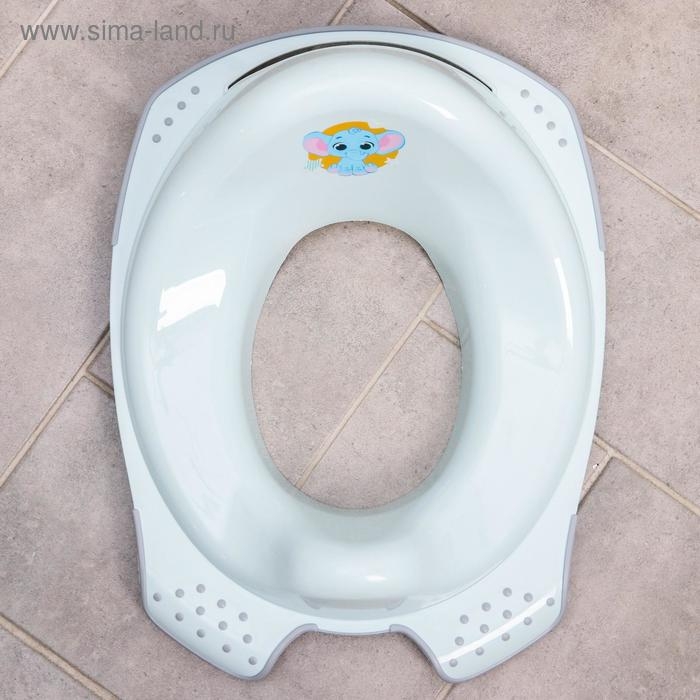 Детская накладка - сиденье на унитаз &laquo;Слоник&raquo; антискользящая, цвет голубой