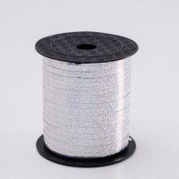 Лента упаковочная голография, серебро, 5 мм х 225 м