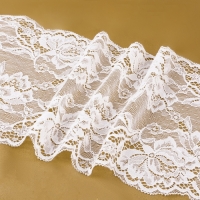 Кружевная эластичная ткань, 180 мм &times; 2,7 &plusmn; 0,5 м, цвет белый
