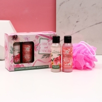 Подарочный набор косметики «Цвети от счастья», гель для душа 100 мл, пена для ванны 100 мл, мочалка, ЧИСТОЕ СЧАСТЬЕ Подарочный набор косметики «Цвети от счастья», гель для душа 100 мл, пена для ванны 100 мл, мочалка, ЧИСТОЕ СЧАСТЬЕ