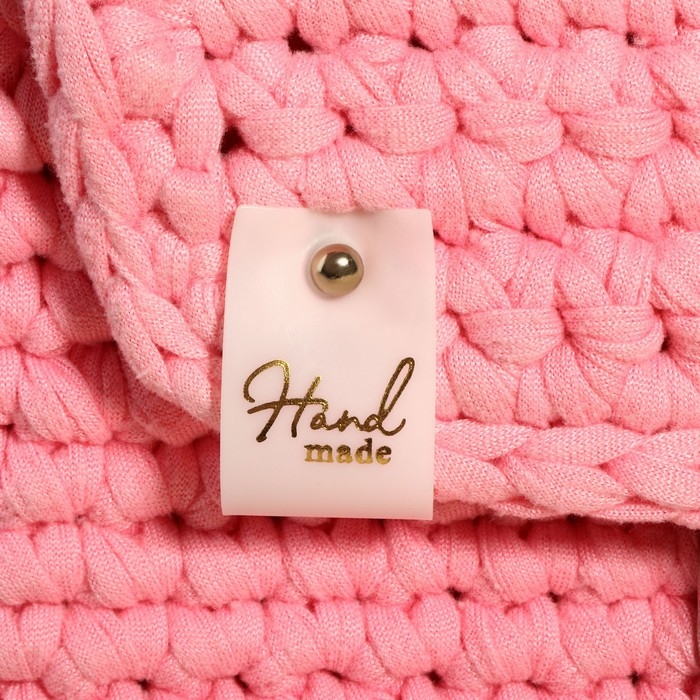 Бирка с кнопкой &laquo;Hand made&raquo;, 7 &times; 2 см, 10 шт, цвет матовый/золотой