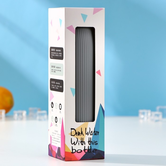 Бутылка для воды стеклянная &laquo;Роскошь&raquo;, 300 мл, h=21 см, цвет МИКС