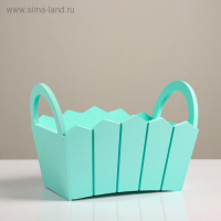 Кашпо деревянное 25,5&times;16,5&times;17,5 см "Мария", ручки боковые, МДФ, мята
