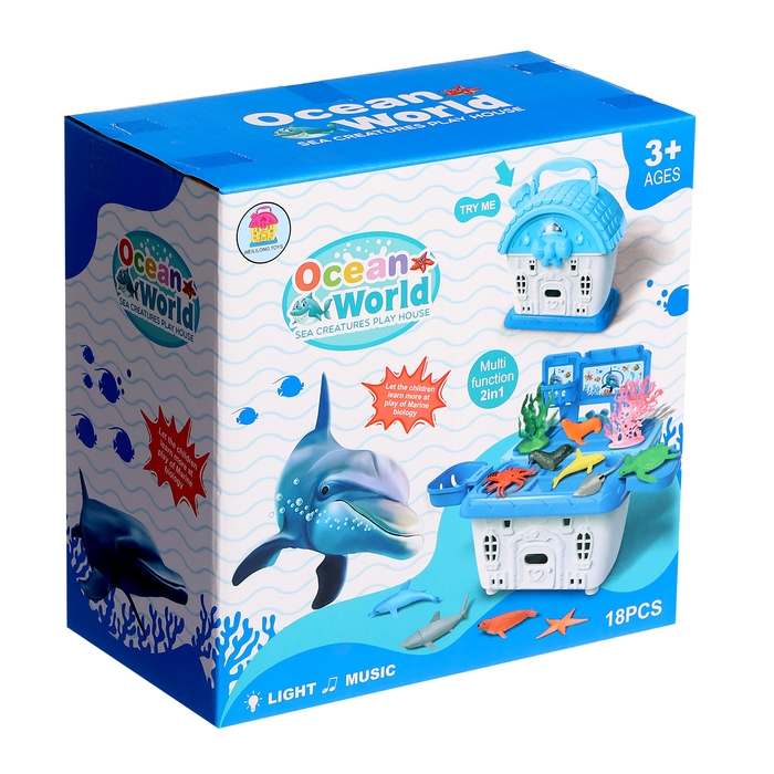 Игровой набор морских животных &laquo;Морской город&raquo;, в чемодане, 11 фигурок, световые и звуковые эффекты