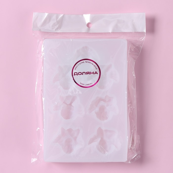 Молд Доляна &laquo;Ангелочки&raquo;, силикон, 12,5&times;8,5&times;1,5 см, 7 ячеек (3&times;3,5 см), цвет белый