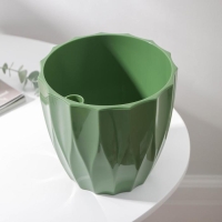 Кашпо для цветов со вставкой &laquo;Флюте&raquo;, 3 л, цвет малахит