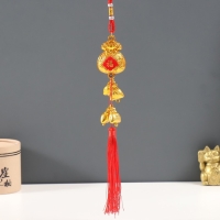 Подвеска пластик, текстиль "Золотые денежные мешки" 3х4,5х38 см Подвеска пластик, текстиль "Золотые денежные мешки" 3х4,5х38 см