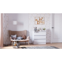 Комод детский Polini kids, 80х35х80 см., 3 ящика, цвет белый