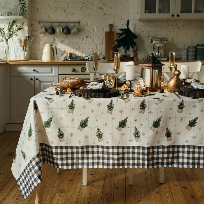 Скатерть новогодняя Этель Happy New Year 149х220см с ГМВО, 100% хлопок, 190г/м2 Скатерть новогодняя Этель Happy New Year 149х220см с ГМВО, 100% хлопок, 190г/м2