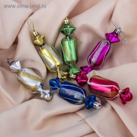 Ёлочная игрушка "Конфеты" (набор 6 шт) 3х10,5 см, МИКС