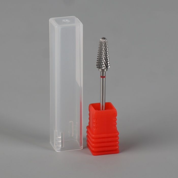 Фреза твердосплавная для маникюра «Конус», мелкая нарезка, 6 × 15 мм, в пластиковом футляре Фреза твердосплавная для маникюра «Конус», мелкая нарезка, 6 × 15 мм, в пластиковом футляре