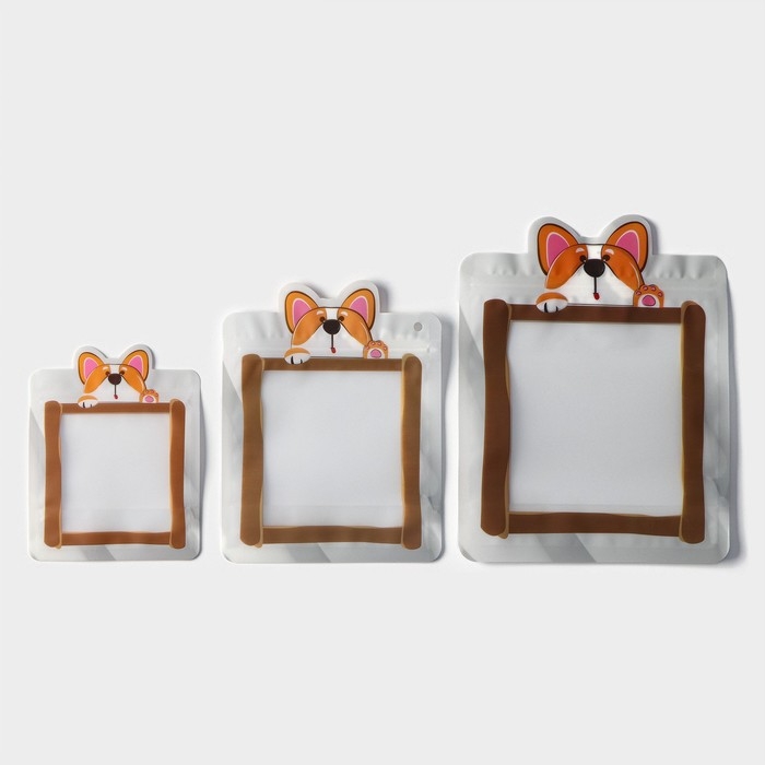 Набор пакетов для хранения сыпучих продуктов Доляна, застёжка zip-lock, 3 шт, 18,2&times;23,5 см, 14,5&times;19 см, 11,2&times;14,5 см