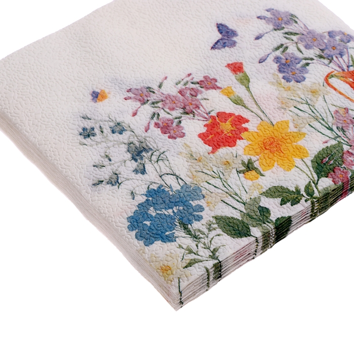 Салфетки бумажные двухслойные Салфетки бумажные двухслойные "Полевые цветы", 33х33 см, набор 20 шт.