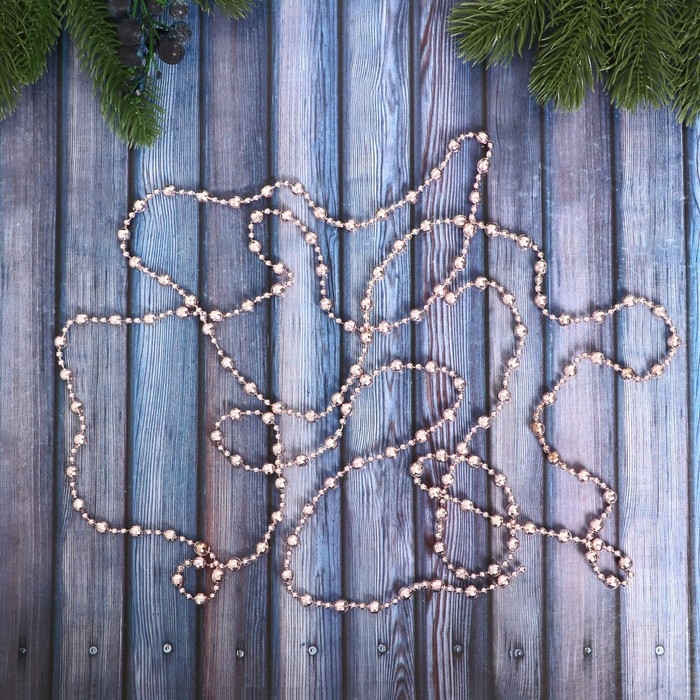 Бусы на ёлку 2,7 м d-8 мм Бусы на ёлку 2,7 м d-8 мм "Шарики рельефные" микс