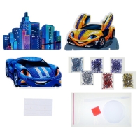 Алмазная мозаика с частичным заполнениемна фигурках «Тачки», для детей Алмазная мозаика с частичным заполнениемна фигурках «Тачки», для детей