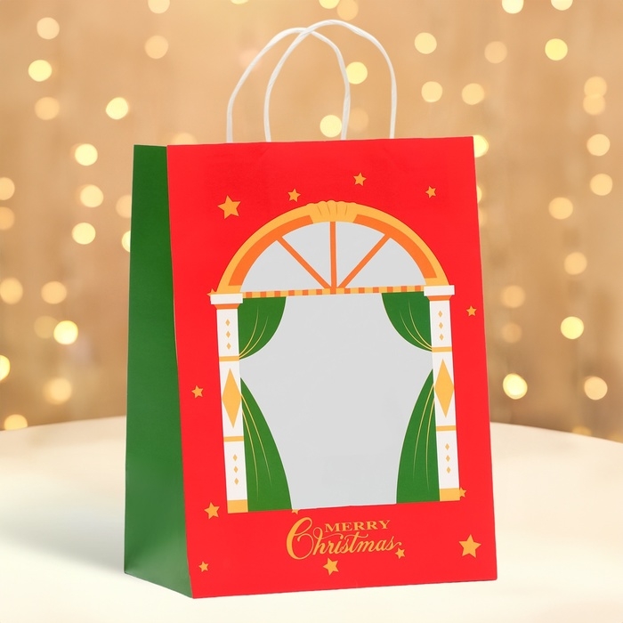 Пакет подарочный новогодний с окном Пакет подарочный новогодний с окном "Театр" 19 х 26 х 13 см.