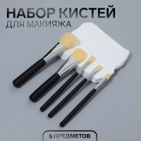 Набор кистей для макияжа, 5 предметов, цвет чёрный Набор кистей для макияжа, 5 предметов, цвет чёрный