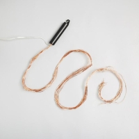 Гирлянда &laquo;Конский хвост&raquo; 10 нитей по 1 м, IP20, медная нить, 100 LED, 2 режима, батарейки AAх3 (нет в комплекте), свечение тёплое белое