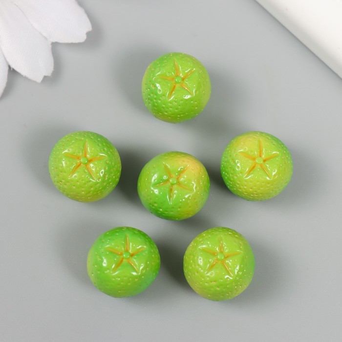 Декор для творчества пластик Декор для творчества пластик "Лайм" набор 6 шт зелёный 1,5х1,5х1,6 см