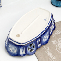 Сухарница "Батон", гжель, фарфор, 7х29 см