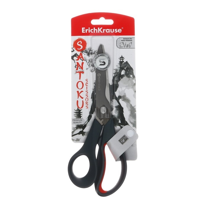 Ножницы 3 в 1, ErichKrause Santoku, 20.5 см, для бумаги, секатор, кусачки, блистер Ножницы 3 в 1, ErichKrause Santoku, 20.5 см, для бумаги, секатор, кусачки, блистер