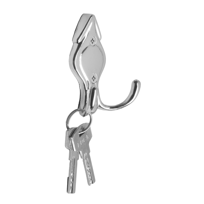 Крючок мебельный ТУНДРА TKD025, двухрожковый, хром Крючок мебельный ТУНДРА TKD025, двухрожковый, хром