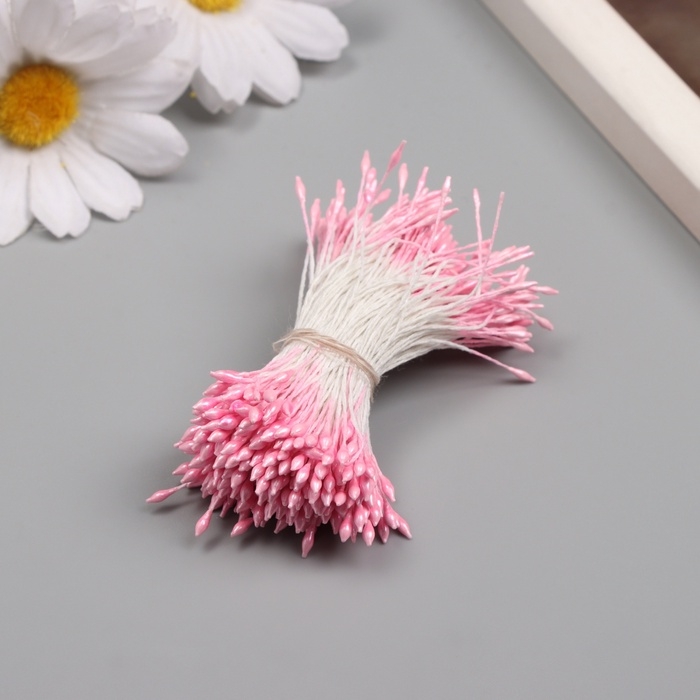 Тычинки для искусственных цветов глянец Тычинки для искусственных цветов глянец "Рисинки" розовый набор 360 шт длина 6 см