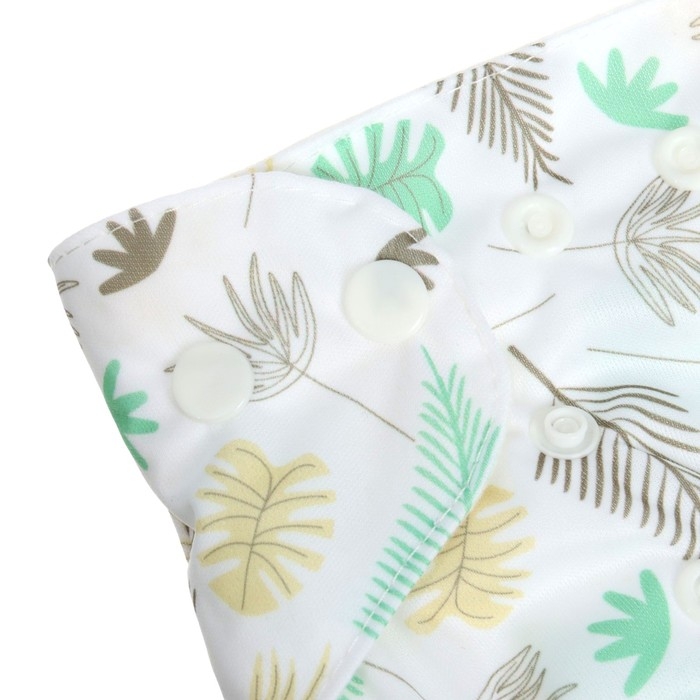 Многоразовый подгузник &laquo;Перья&raquo;, 3-15 кг, цвет белый, Крошка Я