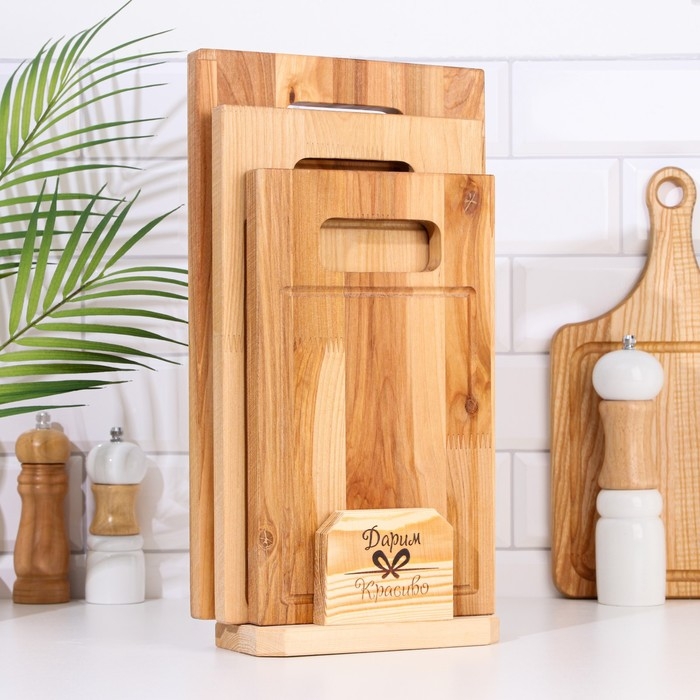 Набор досок разделочных Набор досок разделочных "Прямая ручка" (3 шт) 38х22х1,8 см; 34х20х1,8 см; 30х18х1,8 см