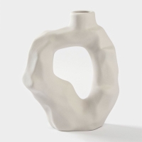 Ваза для цветов керамическая &laquo;Люкс&raquo;, 13&times;15 см, горлышко d=5 см, цвет белый