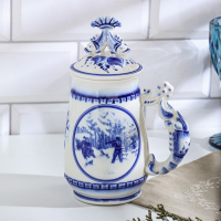 Кружка пивная "Жанровая. Охота", гжель Кружка пивная "Жанровая. Охота", гжель