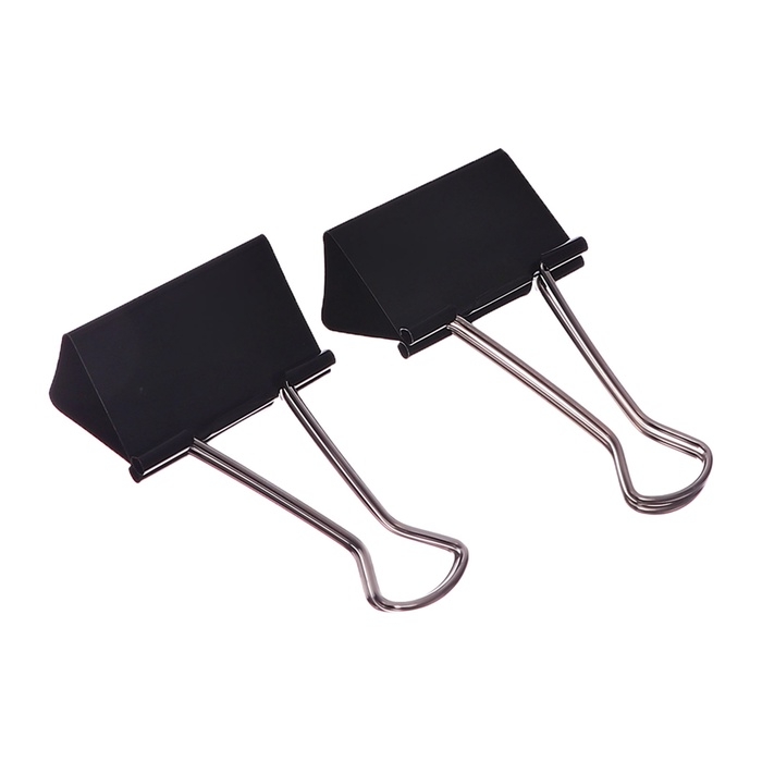 Набор зажимов для бумаг черных 60мм 2 штуки в пакете Набор зажимов для бумаг черных 60мм 2 штуки в пакете