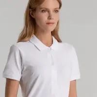 Рубашка поло женская Sunset белая, размер L Рубашка поло женская Sunset белая, размер L