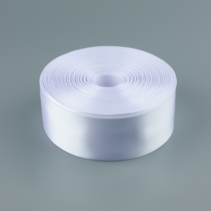 Лента атласная, 50 мм &times; 100 &plusmn; 5 м, цвет белый