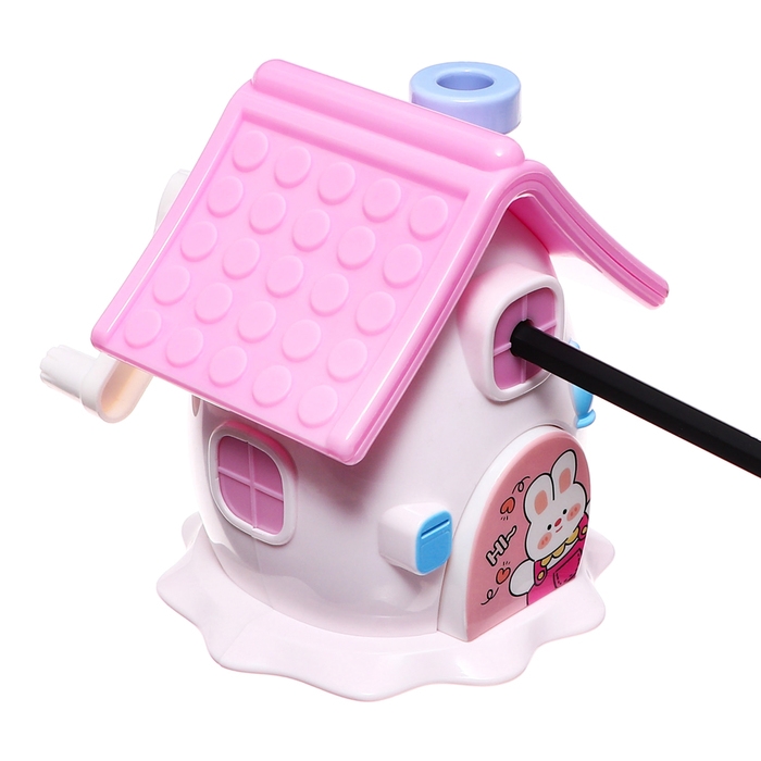 Точилка механическая с контейнером, 5 видов заточки, Домик розовый Точилка механическая с контейнером, 5 видов заточки, Домик розовый